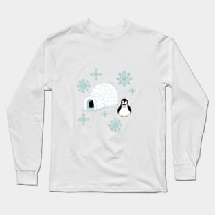 Penguins + Snowflakes Long Sleeve T-Shirt